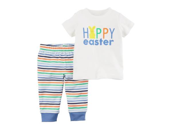 Ново, неотпакувано, големина 3M, Carter's 2-Piece Easter Tee & Pant Set