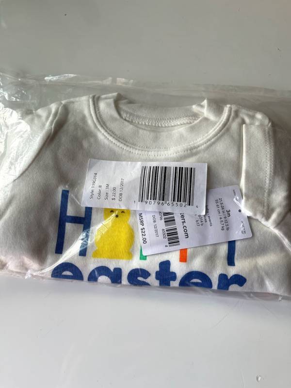 Ново, неотпакувано, големина 3M, Carter’s 2-Piece Easter Tee & Pant Set